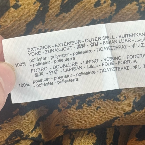 ZARA Women’s Draped Mini Skirt Mustard Black Print Size M - Picture 9 of 9